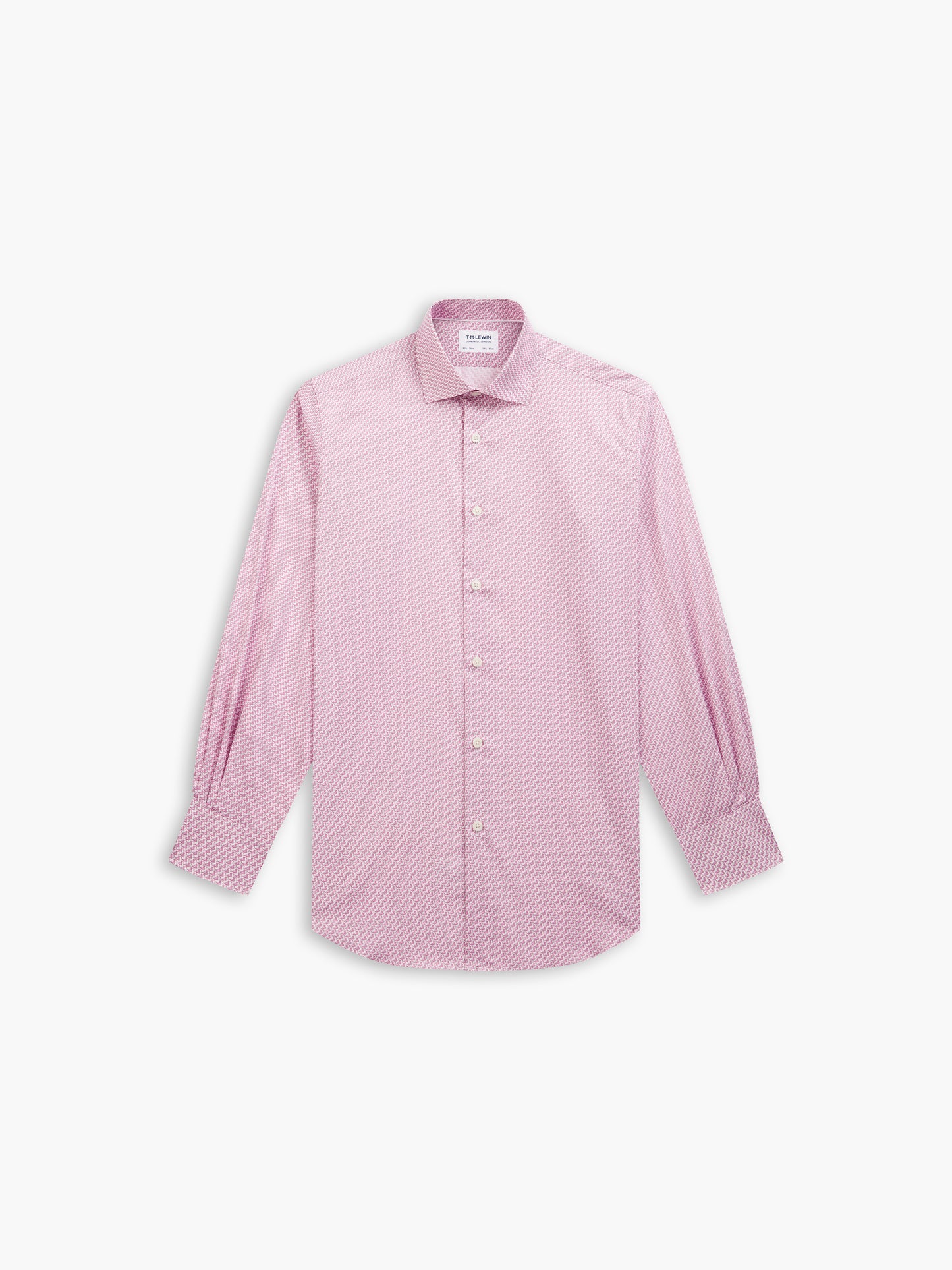 Max Cool Pink Flamingo Animal Print Twill Slim Fit Single Cuff Classic Collar Shirt