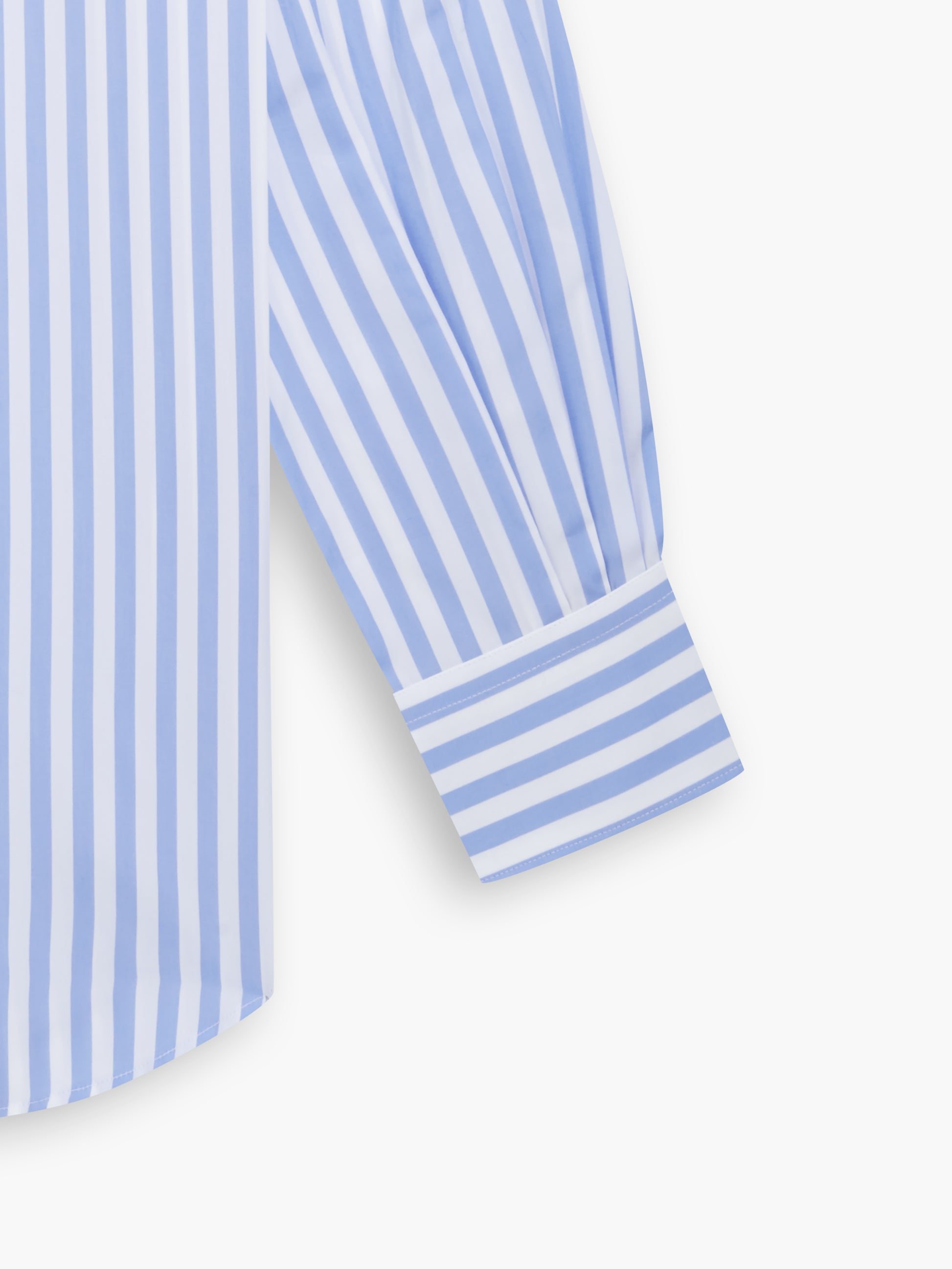 Max Cool Blue Awning Stripe Poplin Slim Fit Single Cuff Classic Collar ...