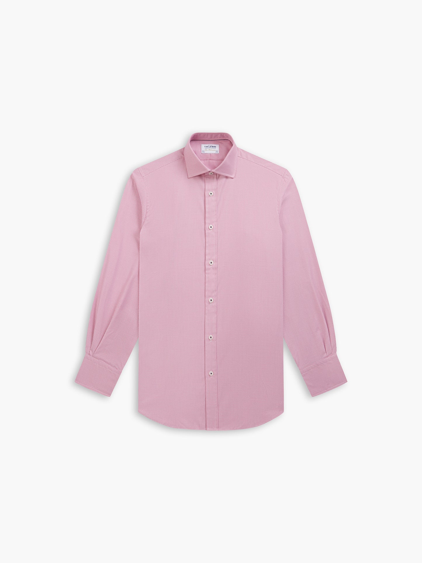 Magenta Aztec Textured Dobby Fitted Single Cuff Classic Collar Shirt