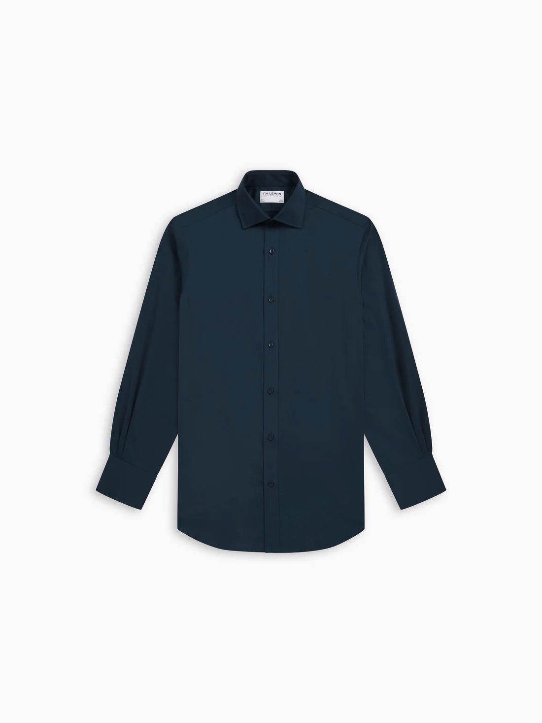 Max Performance Navy Blue Twill Fitted Single Cuff Classic Collar Shirt