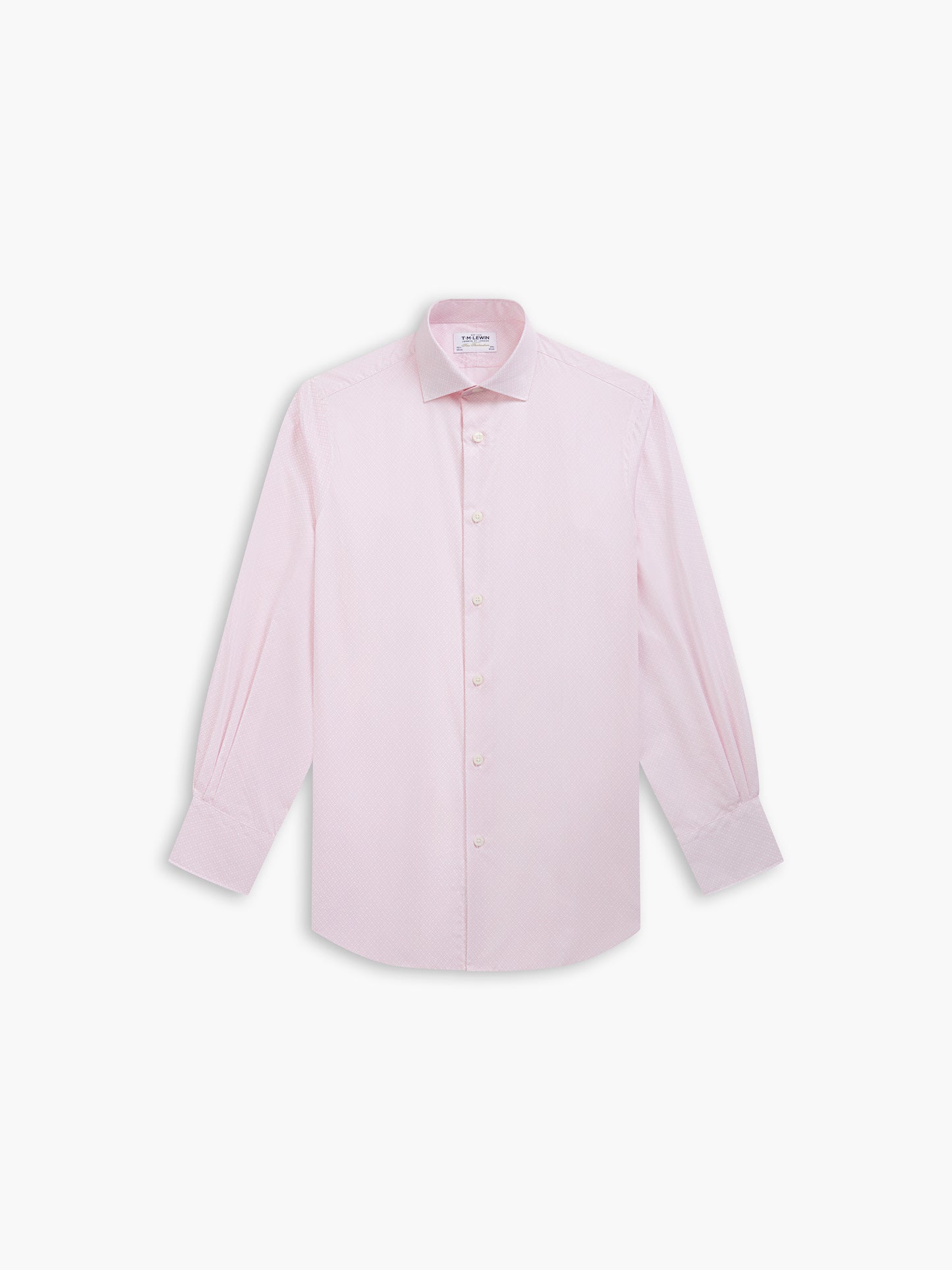 Dark Pink Gyroscopic Print Twill Slim Fit Single Cuff Classic Collar Shirt