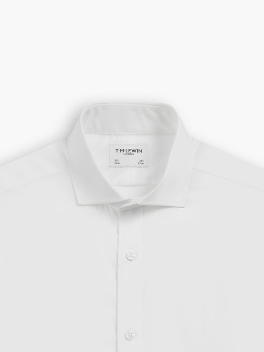 Max Performance White Twill Slim Fit Double Cuff Cutaway Collar Shirt