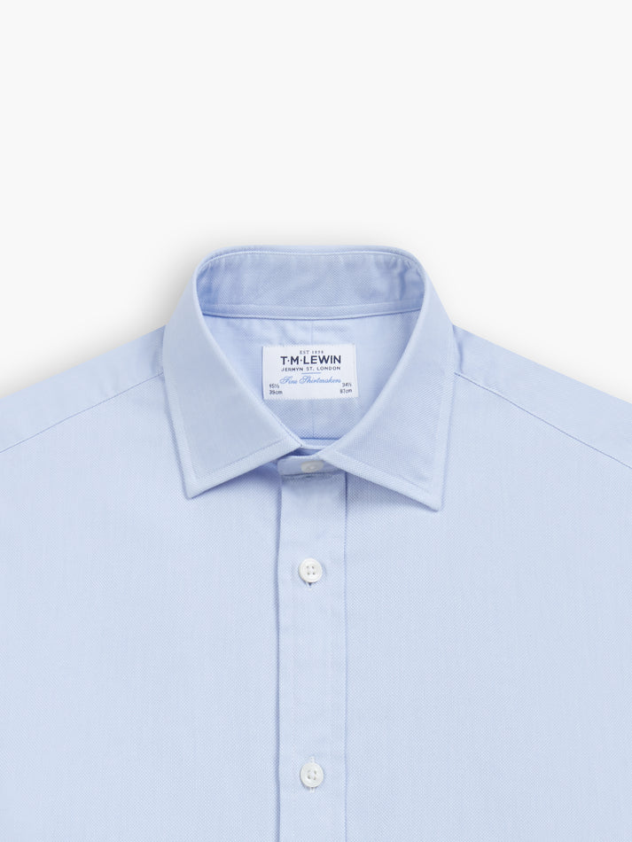 Blue Royal Oxford Slim Fit Double Cuff Classic Collar Shirt – tmlewinuk