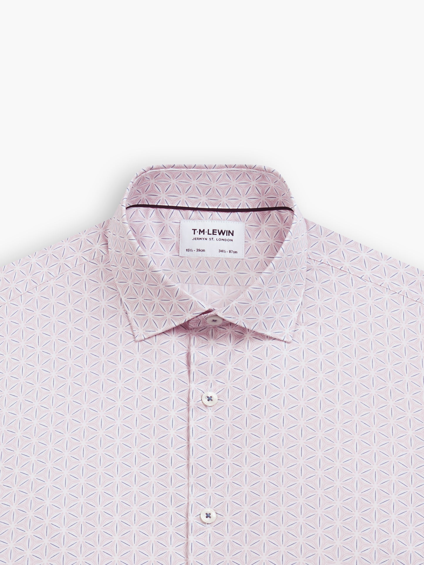 Max Cool Pink Kaleidoscope Print Twill Slim Fit Single Cuff Classic Collar Shirt