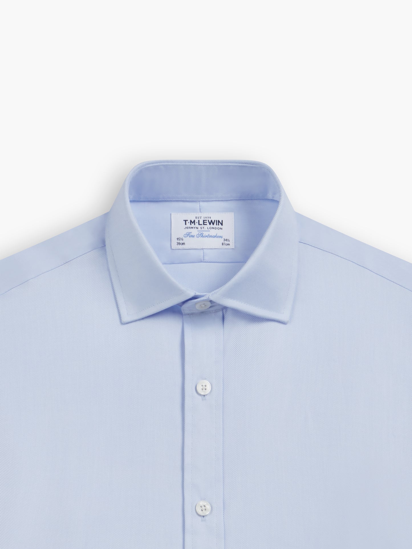 Light Blue Bold Twill Super Fitted Double Cuff Classic Collar Shirt