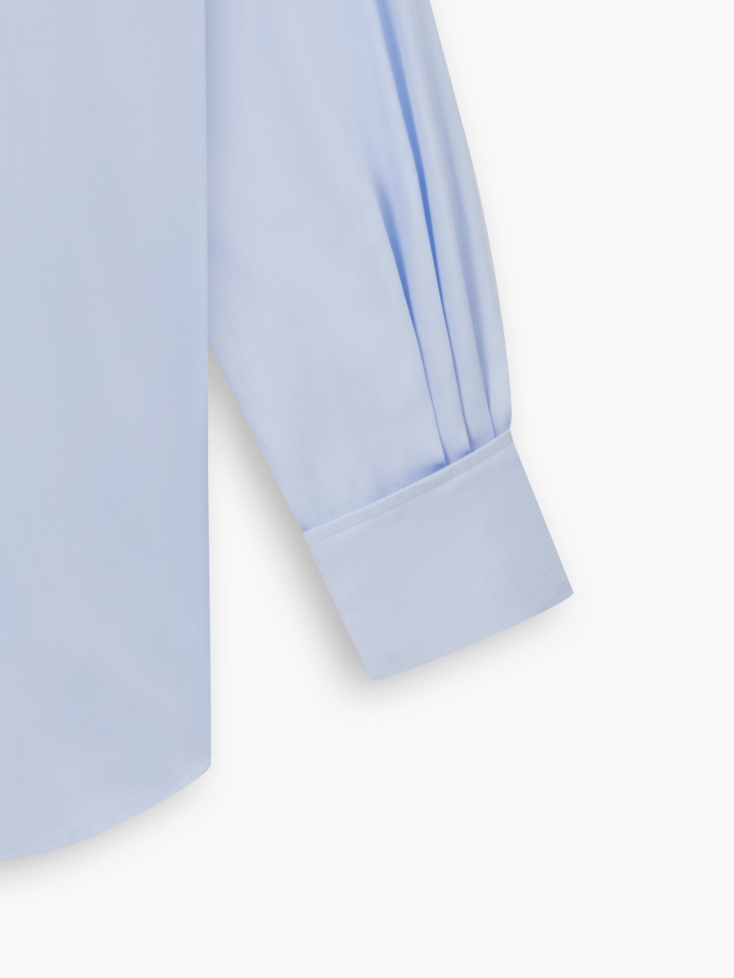 Light Blue Bold Twill Slim Fit Double Cuff Classic Collar Shirt