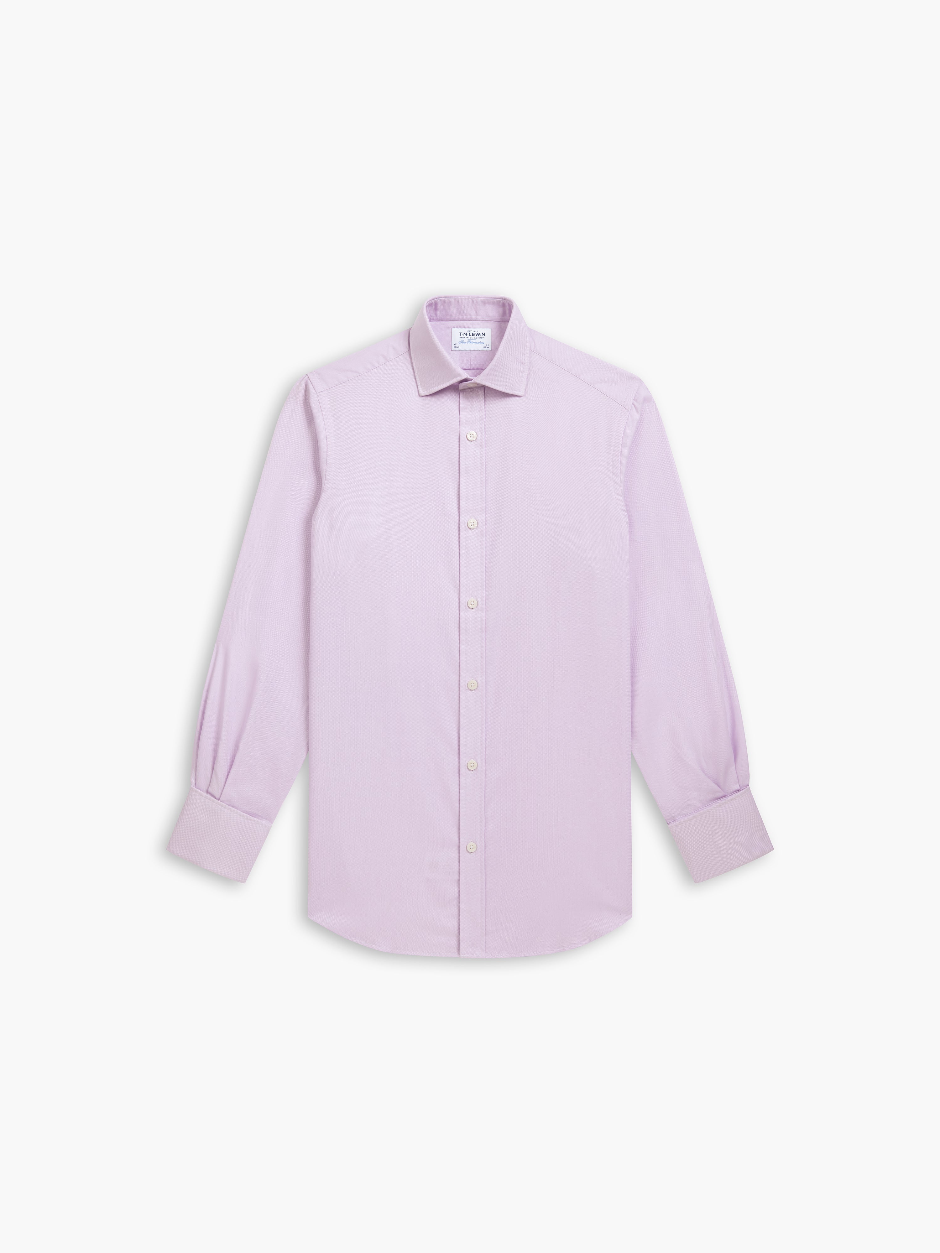 Lilac Royal Oxford Slim Fit Double Cuff Classic Collar Shirt – tmlewinuk