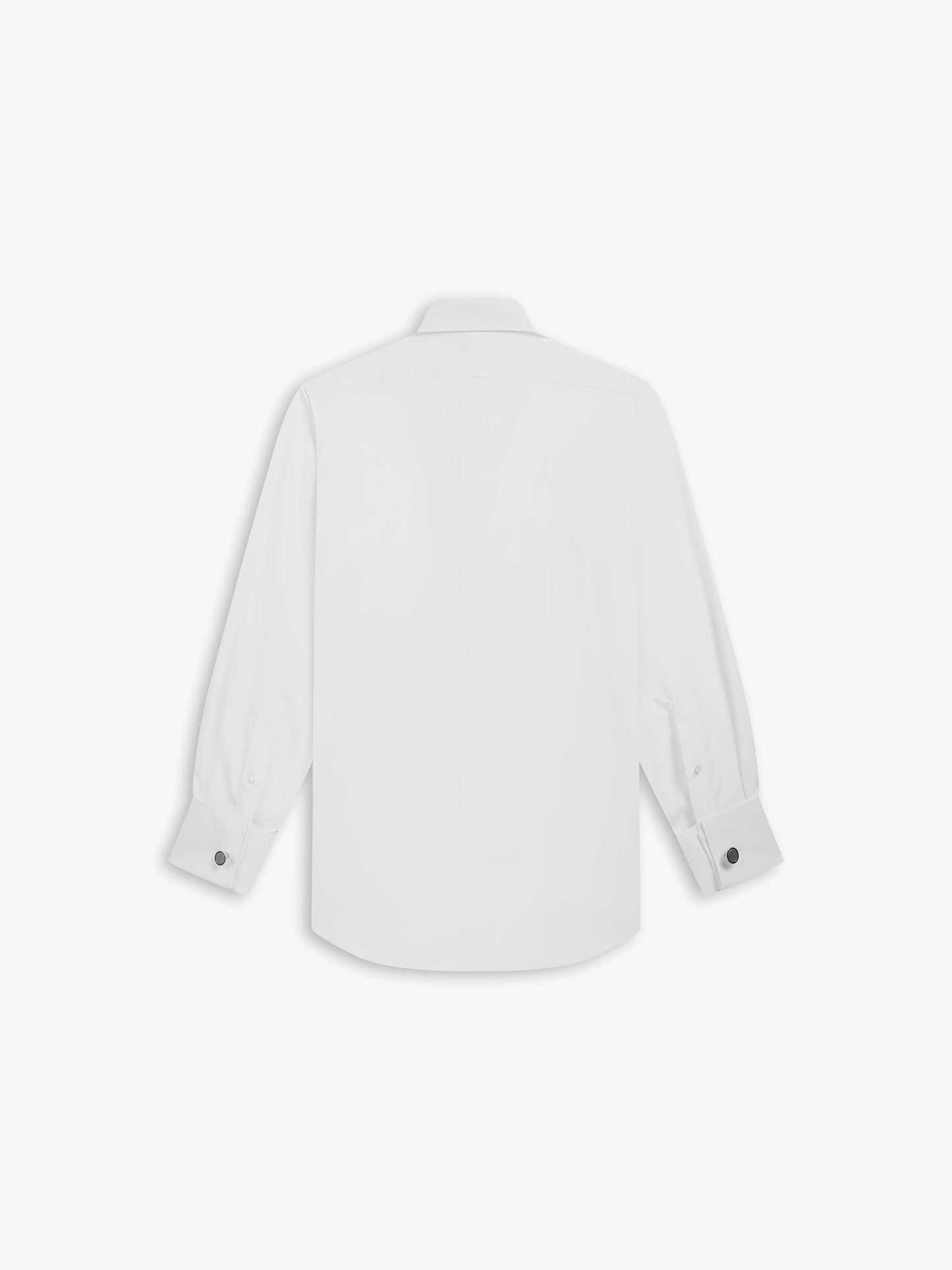 White Fine Twill Regular Fit Double Cuff Classic Collar Shirt