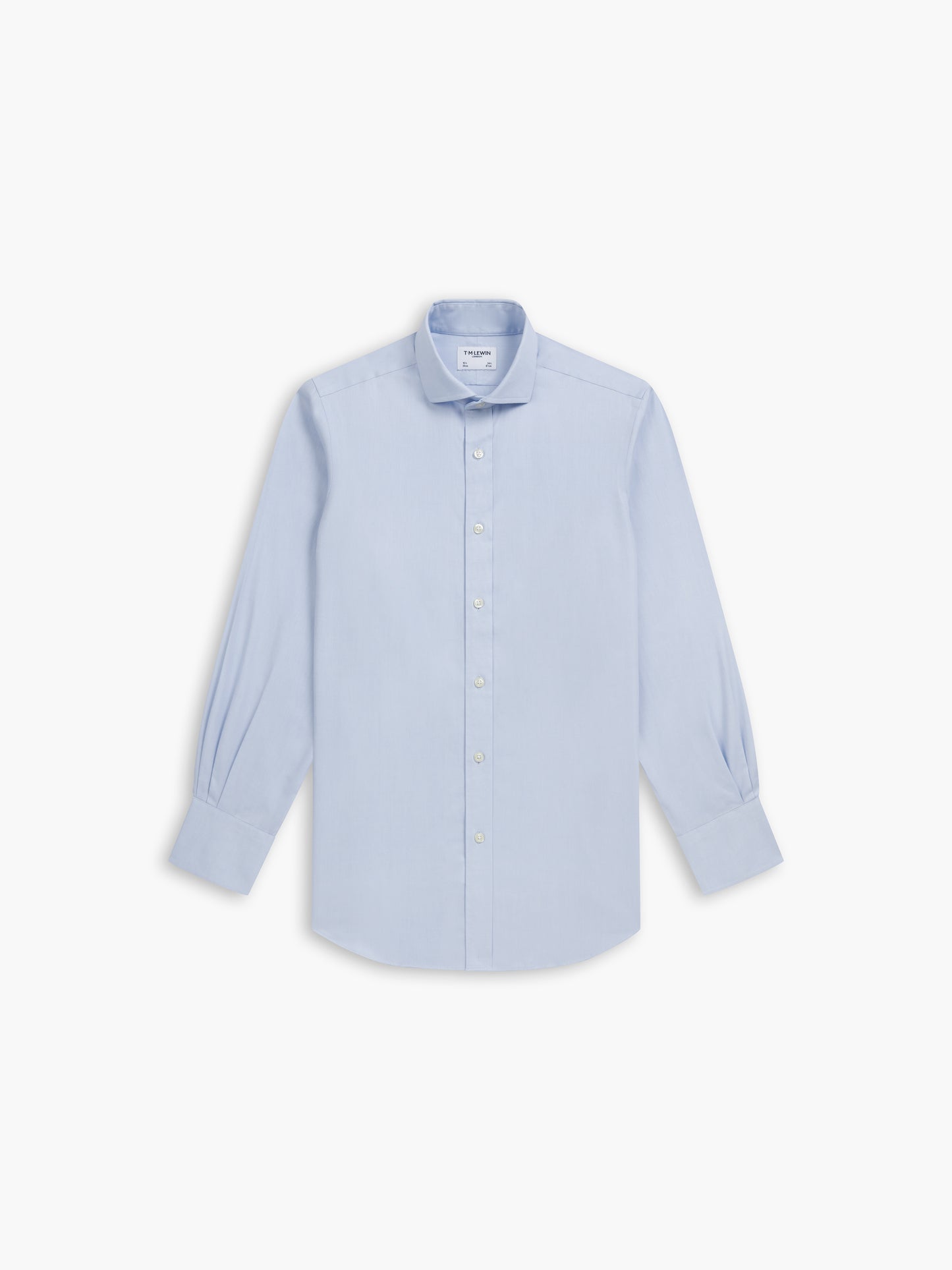 Non-Iron Light Blue Twill Regular Fit Single Cuff Semi Cutaway Collar Shirt