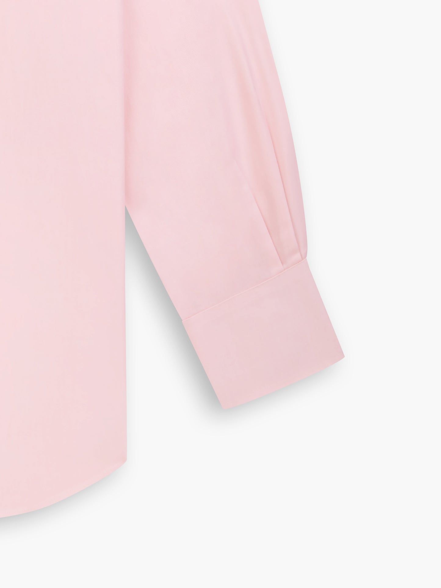 Non-Iron Pink Twill Fitted Single Cuff Classic Collar Shirt