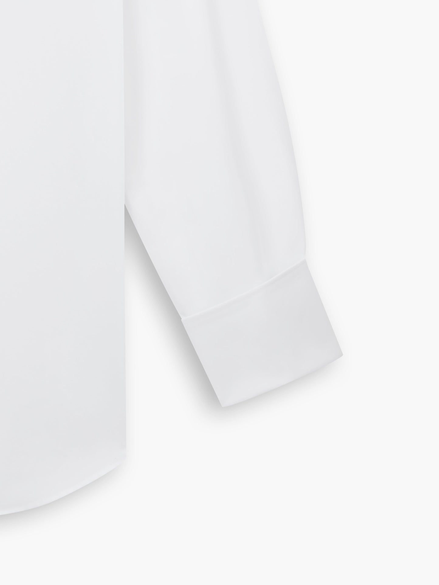 Non-Iron White Poplin Fitted Double Cuff Classic Collar Shirt