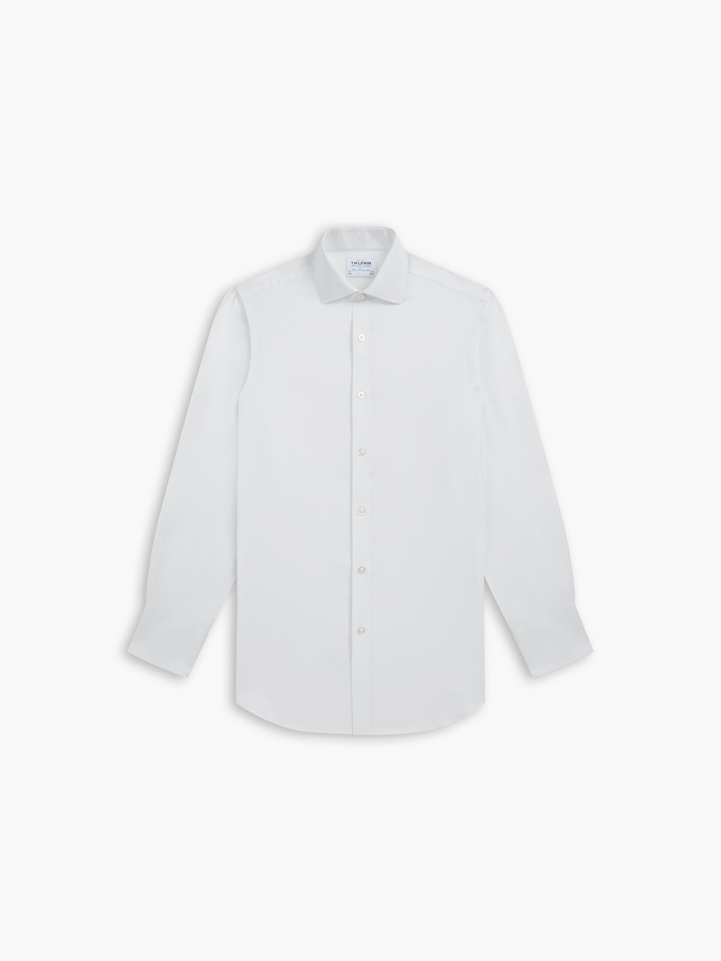 Non-Iron White Royal Oxford Fitted Single Cuff Classic Collar Shirt