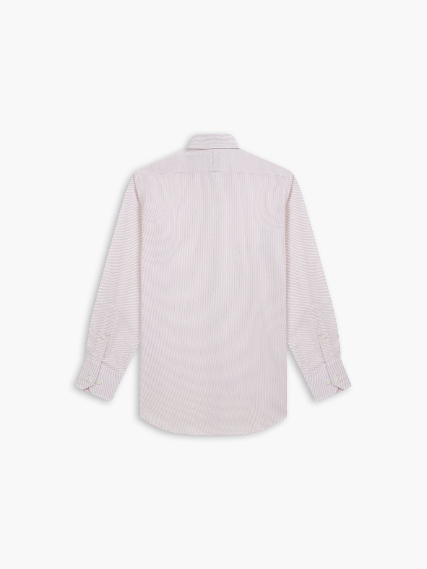 Pink Dash Pinstripe Plain Weave Fitted Single Cuff Cutaway Collar Shirt