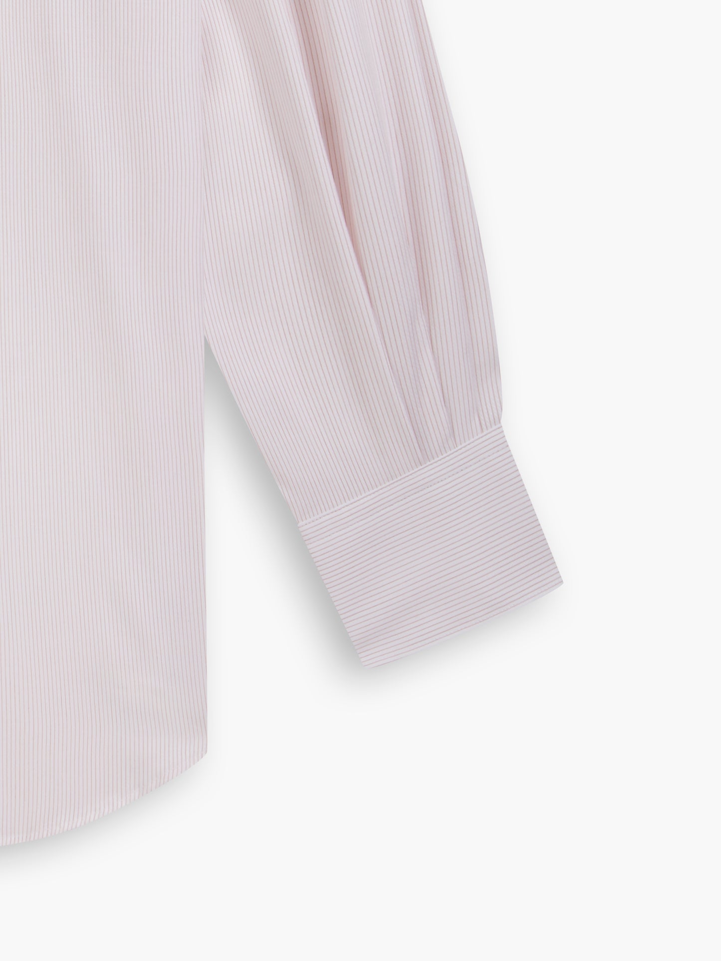 Pink Dash Pinstripe Plain Weave Fitted Single Cuff Cutaway Collar Shirt