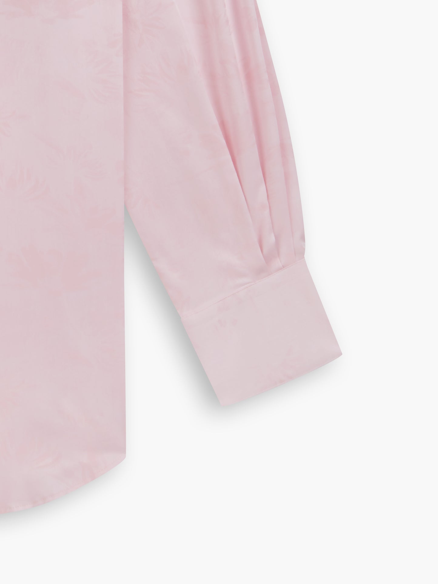 Pink Jacquard Floral Slim Fit Single Cuff Classic Collar Shirt