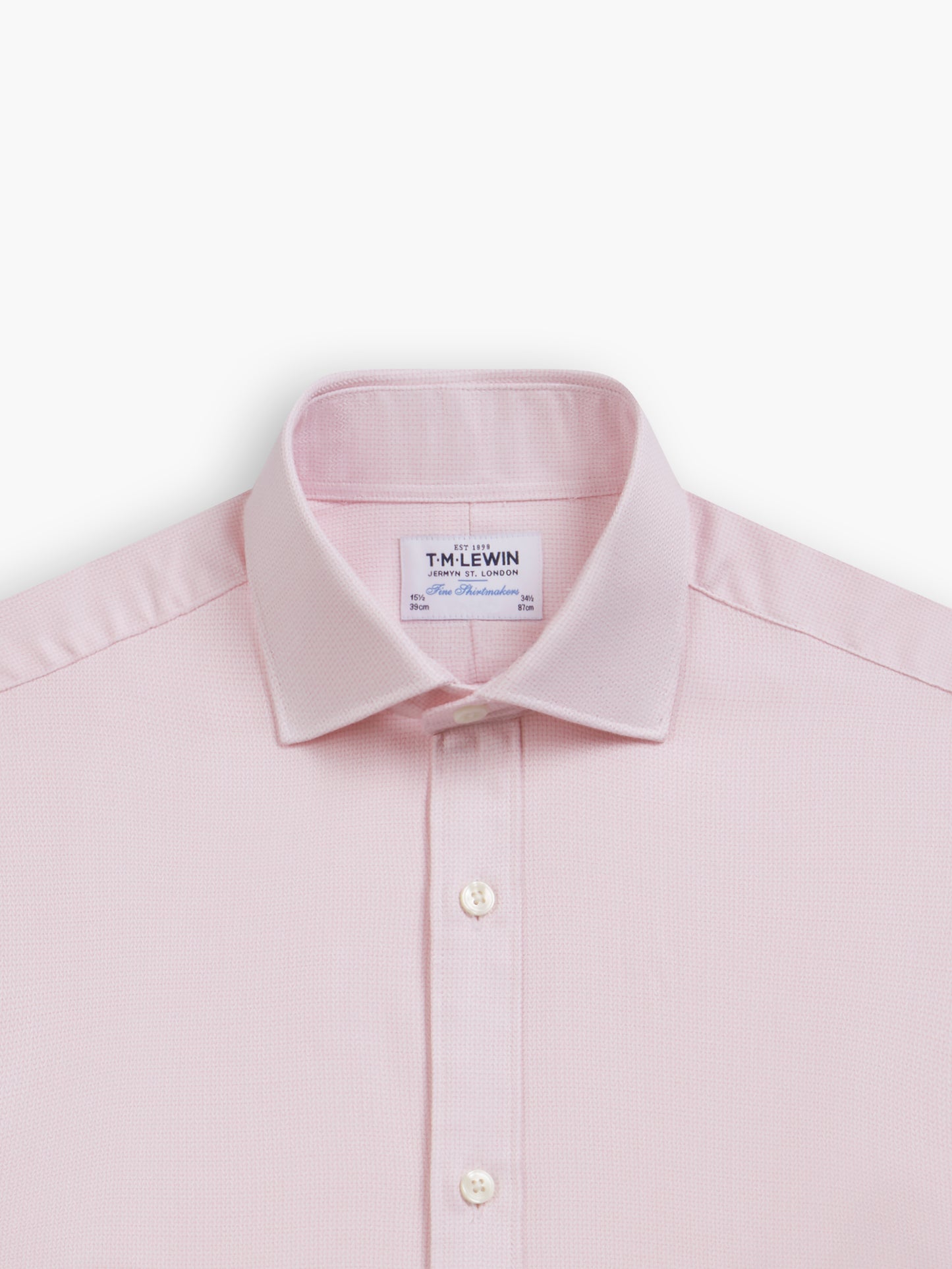 Pink Multi Cross Geo Dobby Fitted Single Cuff Cutaway Collar Shirt