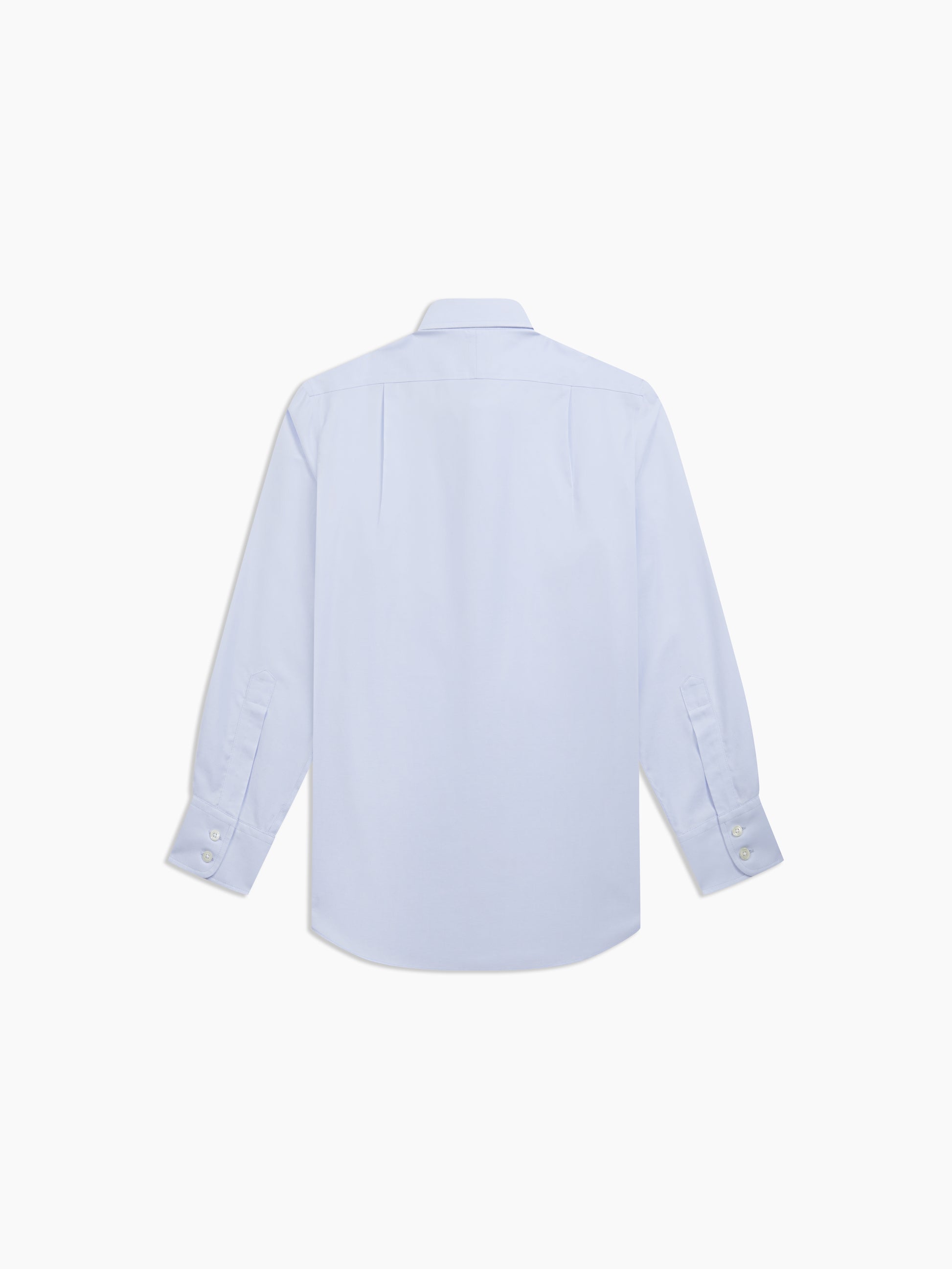 Image 4 of Non-Iron Sky Blue Plain Oxford Fitted Single Cuff Semi Cutaway Collar Shirt