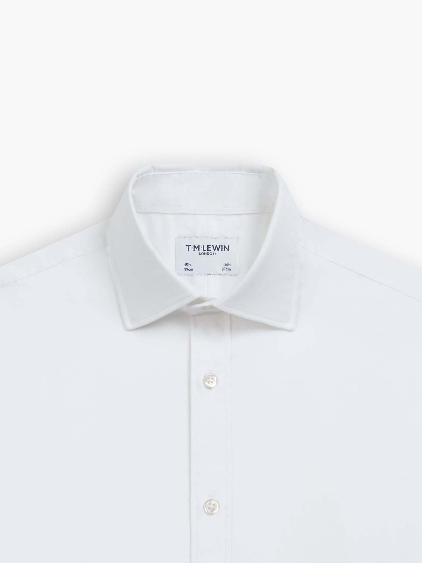 White Bold Twill Fitted Single Cuff Classic Collar Shirt