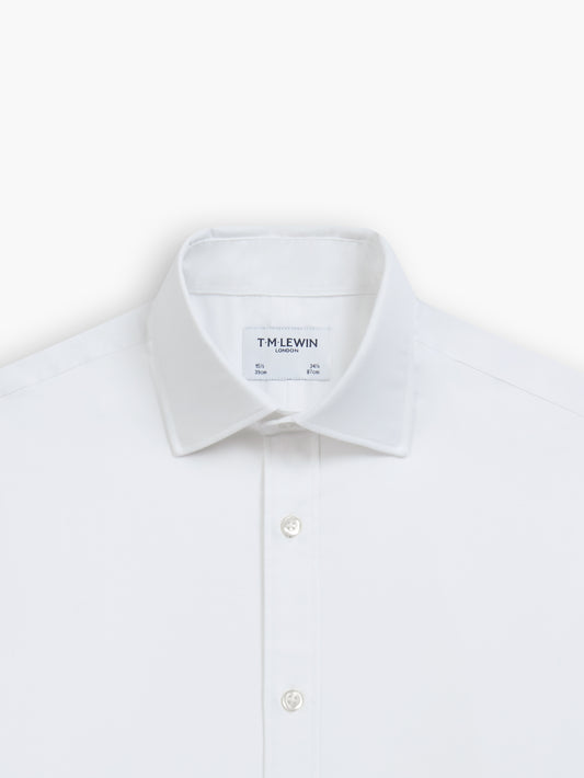 White Bold Twill Super Fitted Single Cuff Classic Collar Shirt