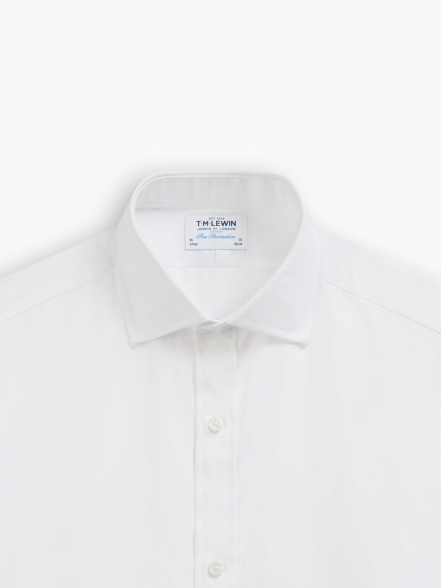 White Bold Twill Super Fitted Double Cuff Classic Collar Shirt