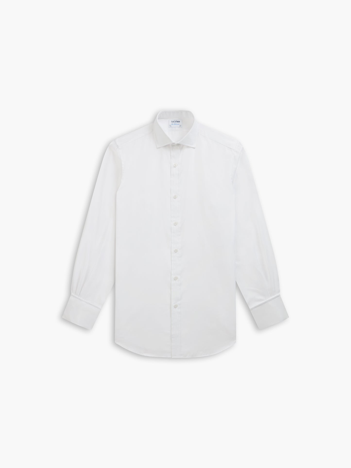 White Bold Twill Slim Fit Double Cuff Classic Collar Shirt