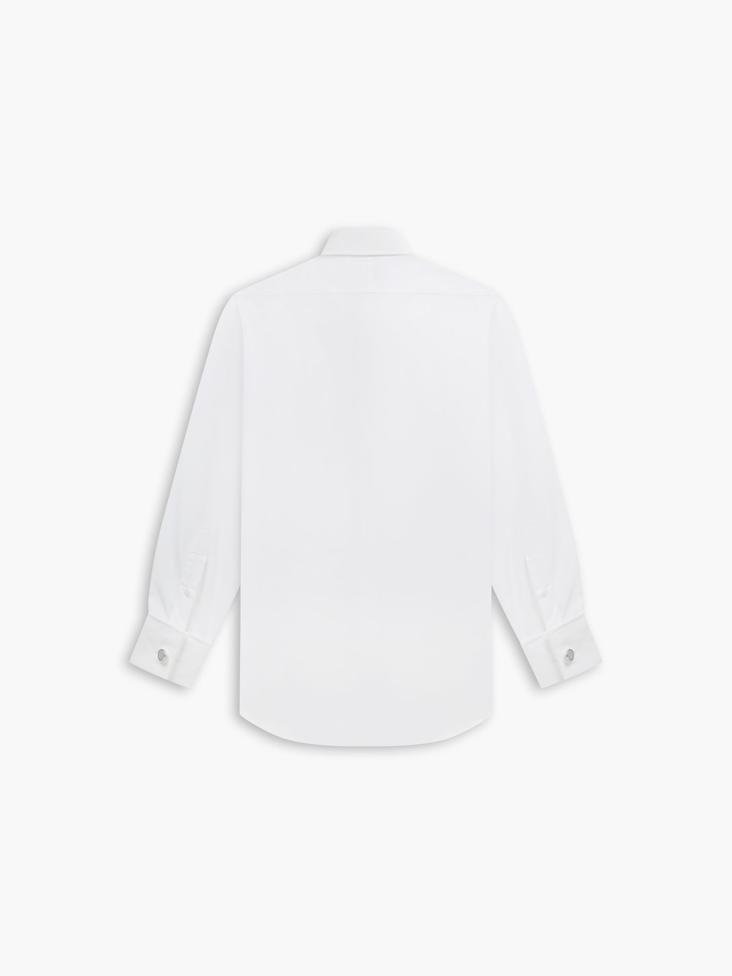 White Poplin Slim Fit Double Cuff Cutaway Collar Shirt
