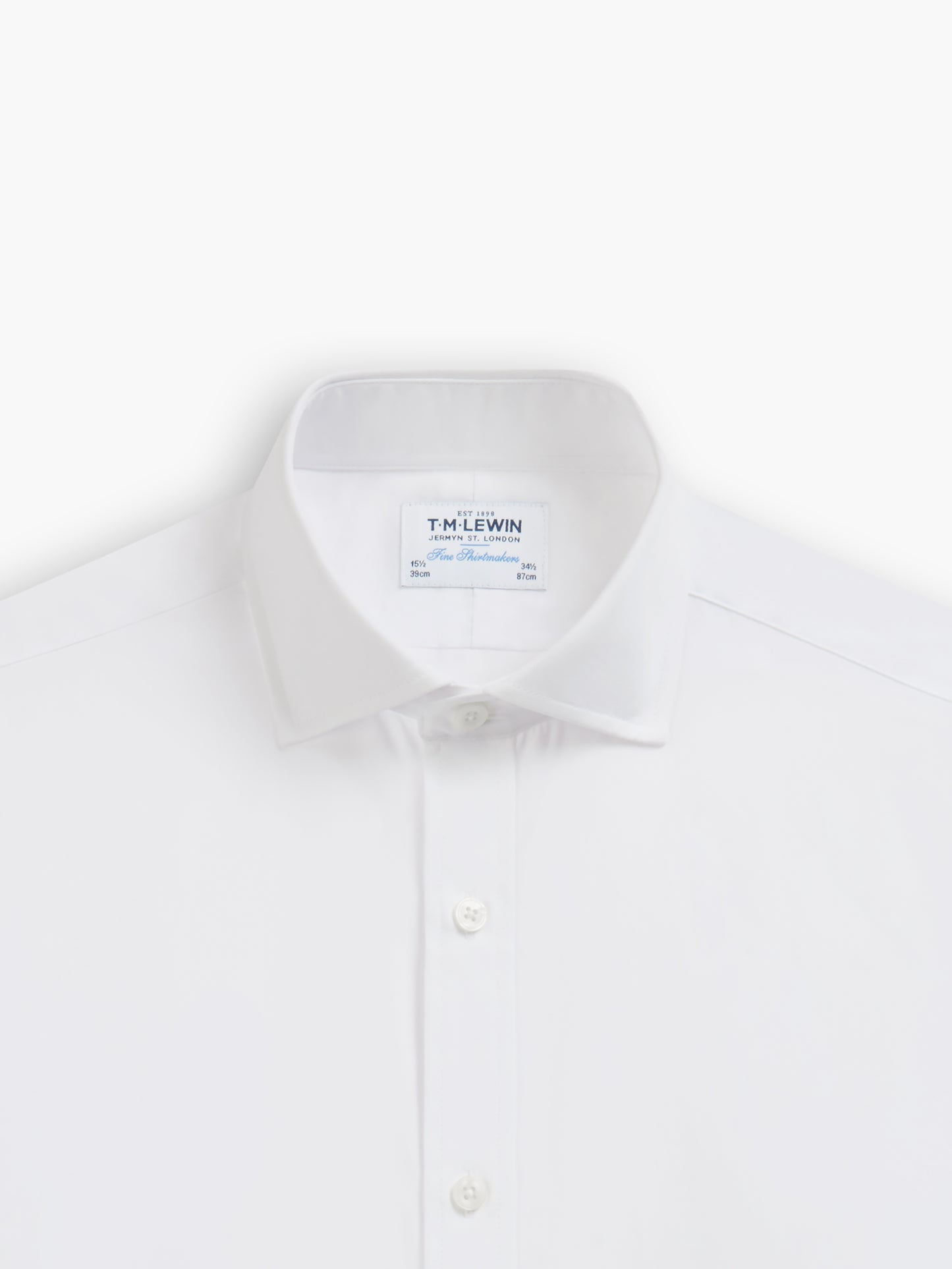 White Poplin Super Fitted Double Cuff Cutaway Collar Shirt