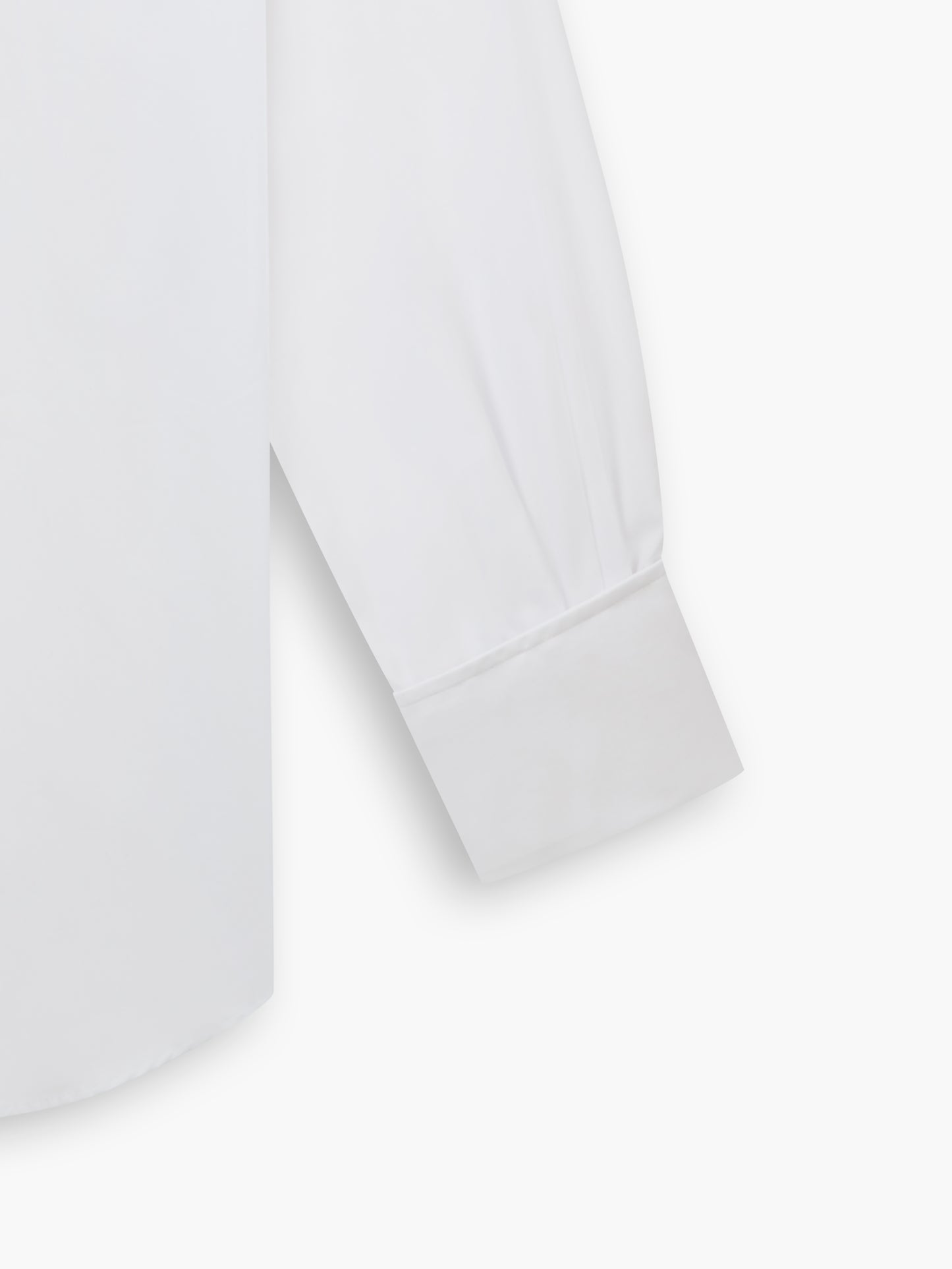White Poplin Slim Fit Double Cuff Cutaway Collar Shirt