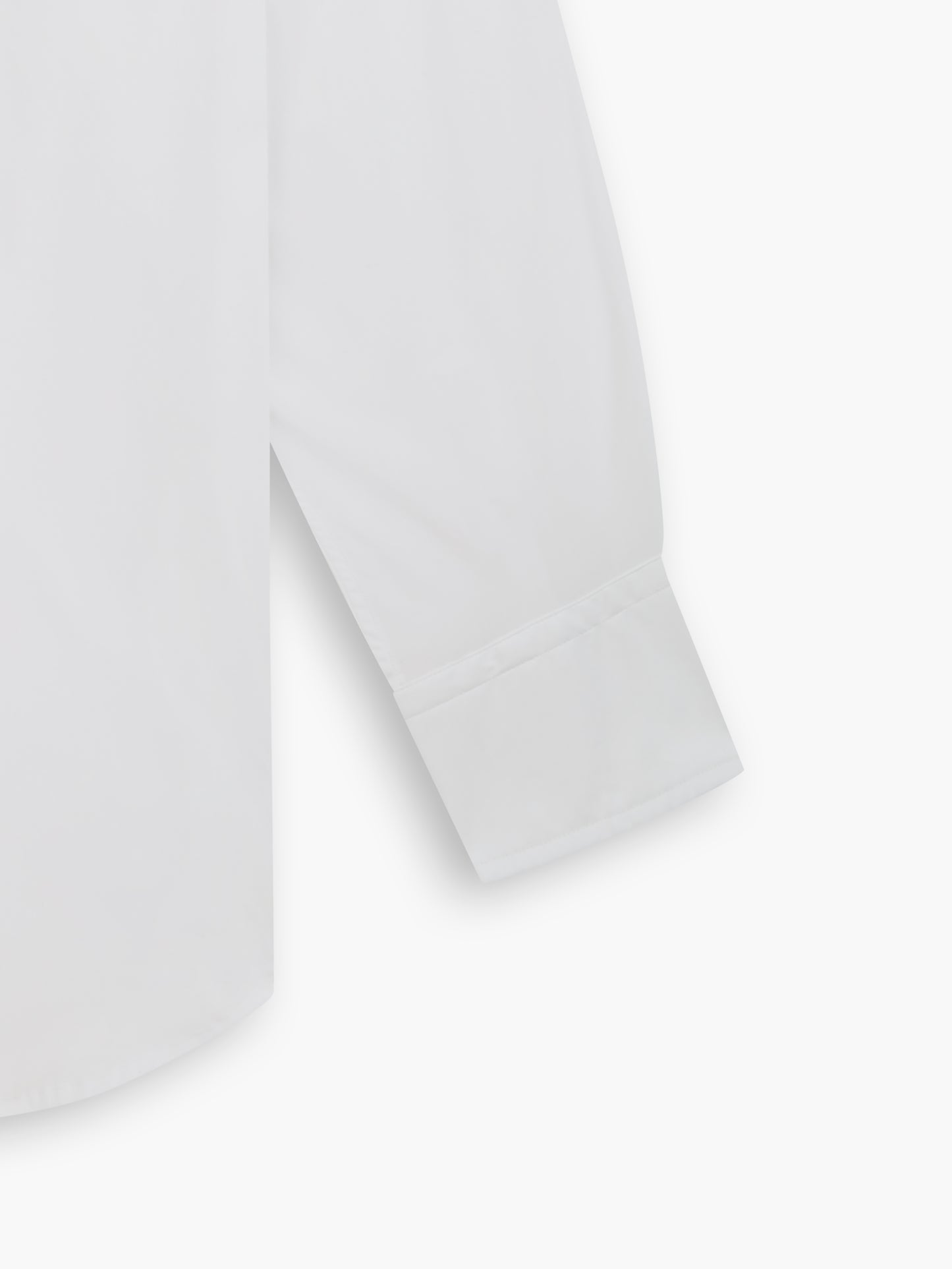 White Poplin Stretch Fitted Single Cuff Classic Collar Shirt
