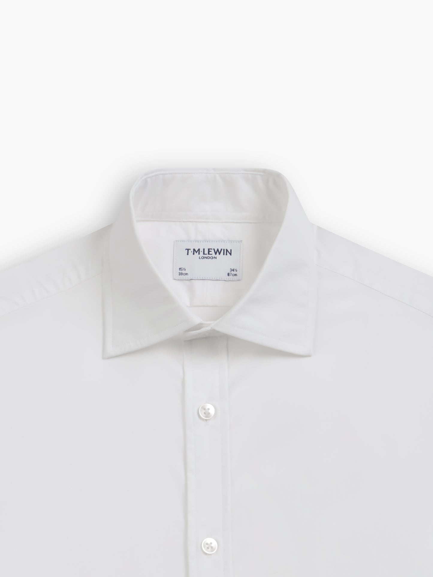 White Poplin Stretch Regular Fit Single Cuff Classic Collar Shirt