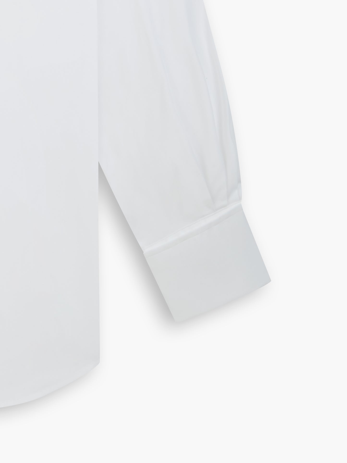 White Poplin Stretch Slim Fit Double Cuff Classic Collar Shirt