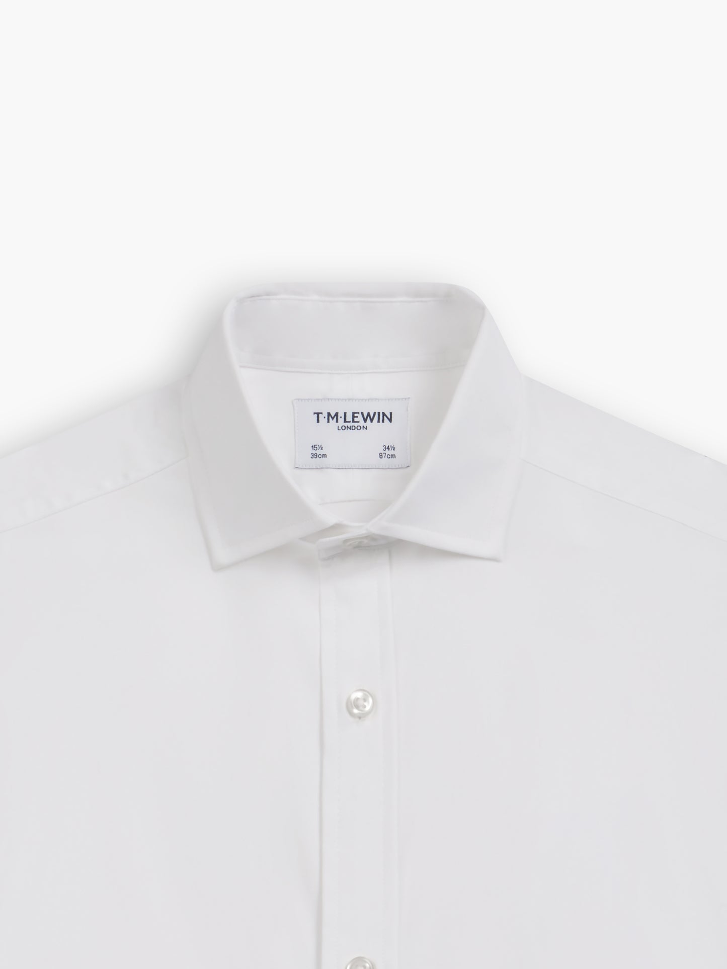 White Poplin Stretch Slim Fit Single Cuff Shirt