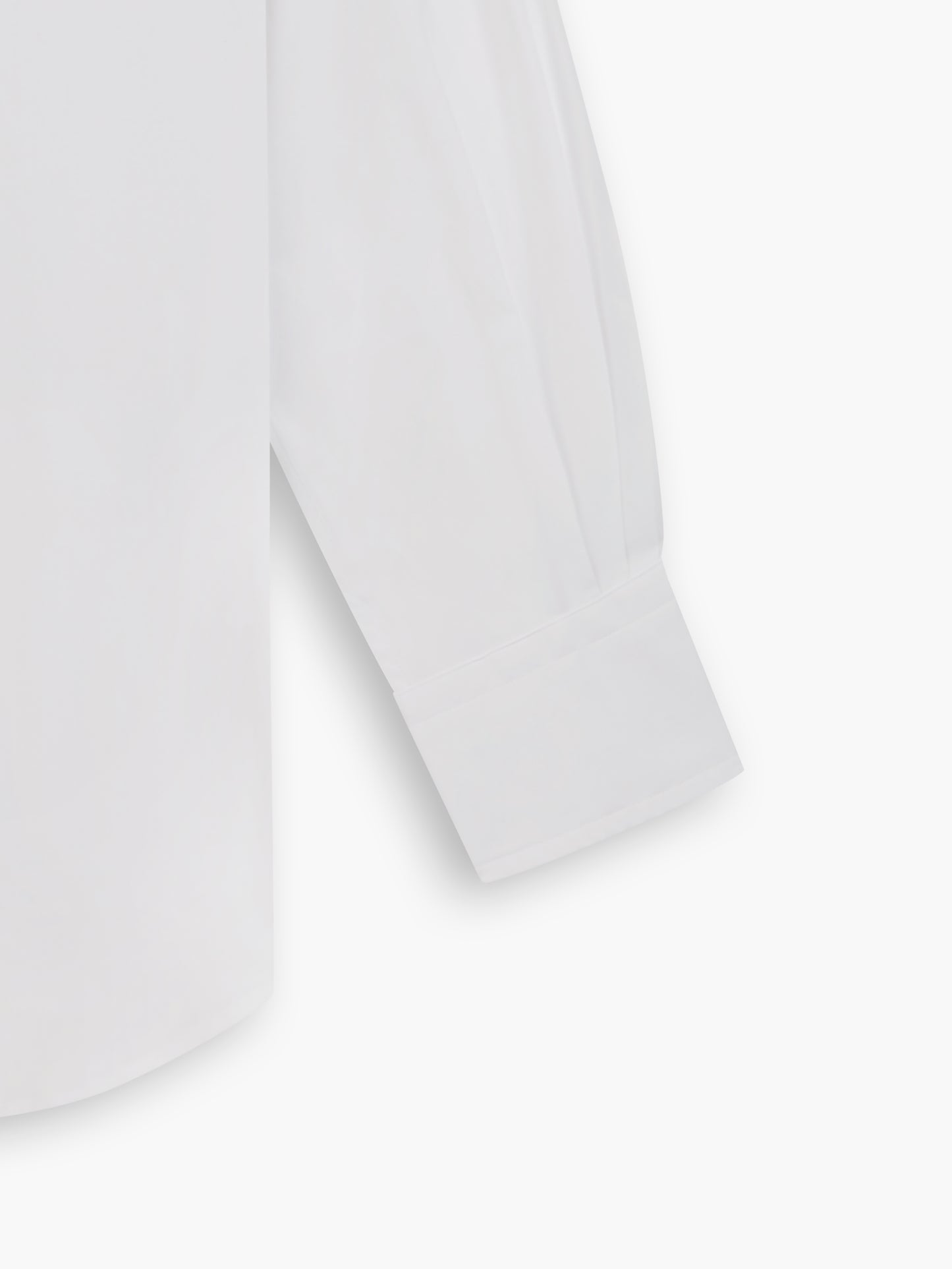 White Poplin Stretch Fitted Single Cuff Cutaway Collar Shirt
