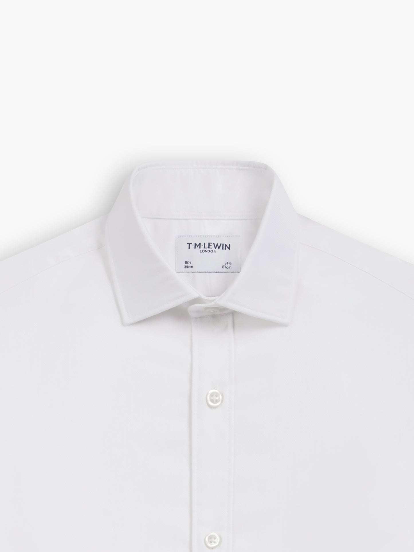 White Royal Oxford Fitted Single Cuff Classic Collar Shirt