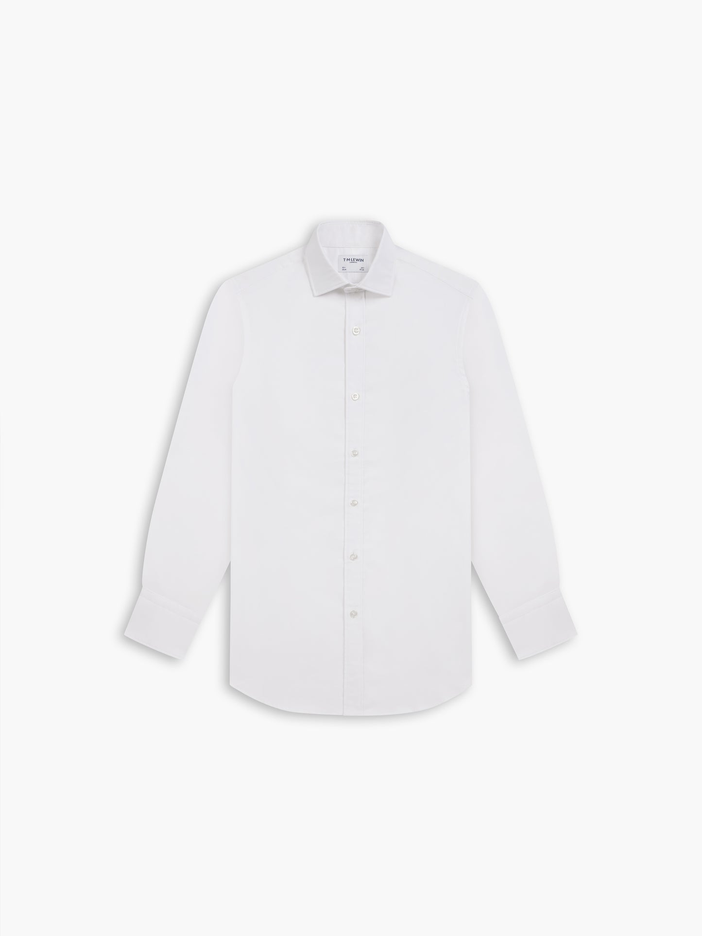 White Royal Oxford Fitted Single Cuff Classic Collar Shirt