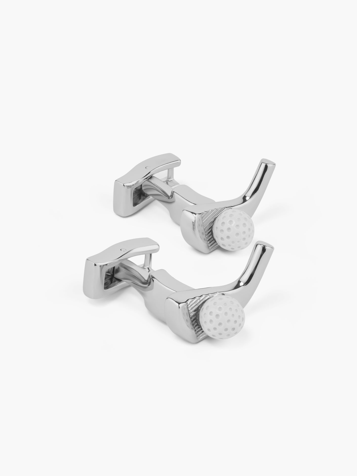 Golf Club & Ball Cufflinks - Silver