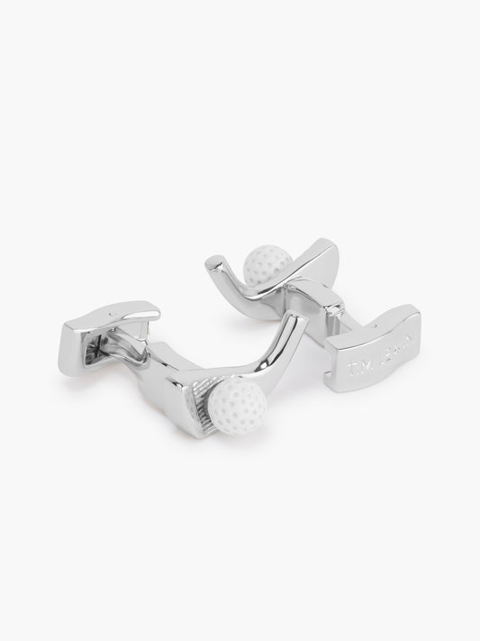 Golf Club & Ball Cufflinks - Silver