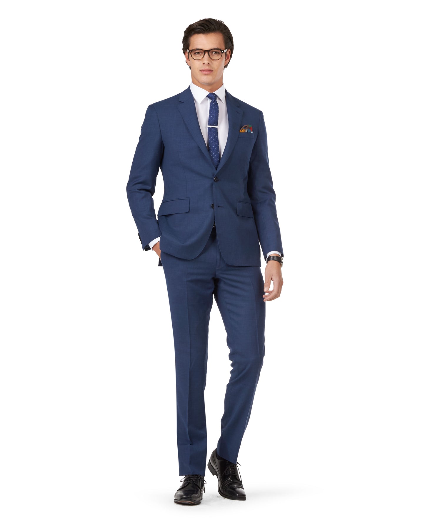 The Islington Slim Fit Blue Semi Plain Jacket