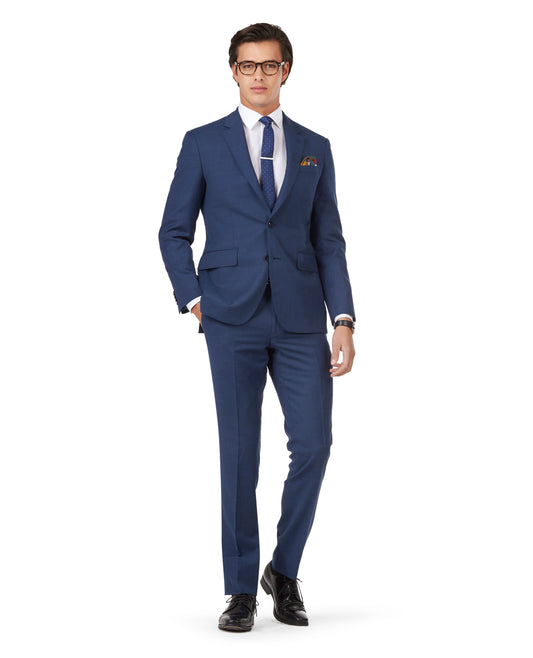 The Islington Slim Fit Blue Semi Plain Jacket