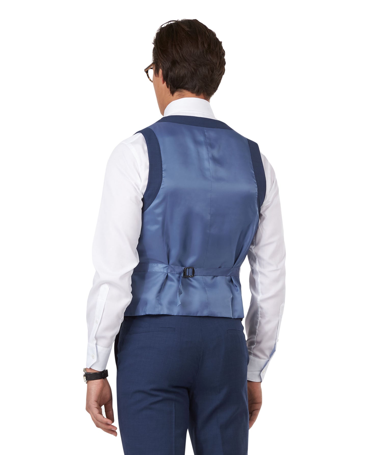 The Islington Slim Fit Blue Semi Plain Waistcoat
