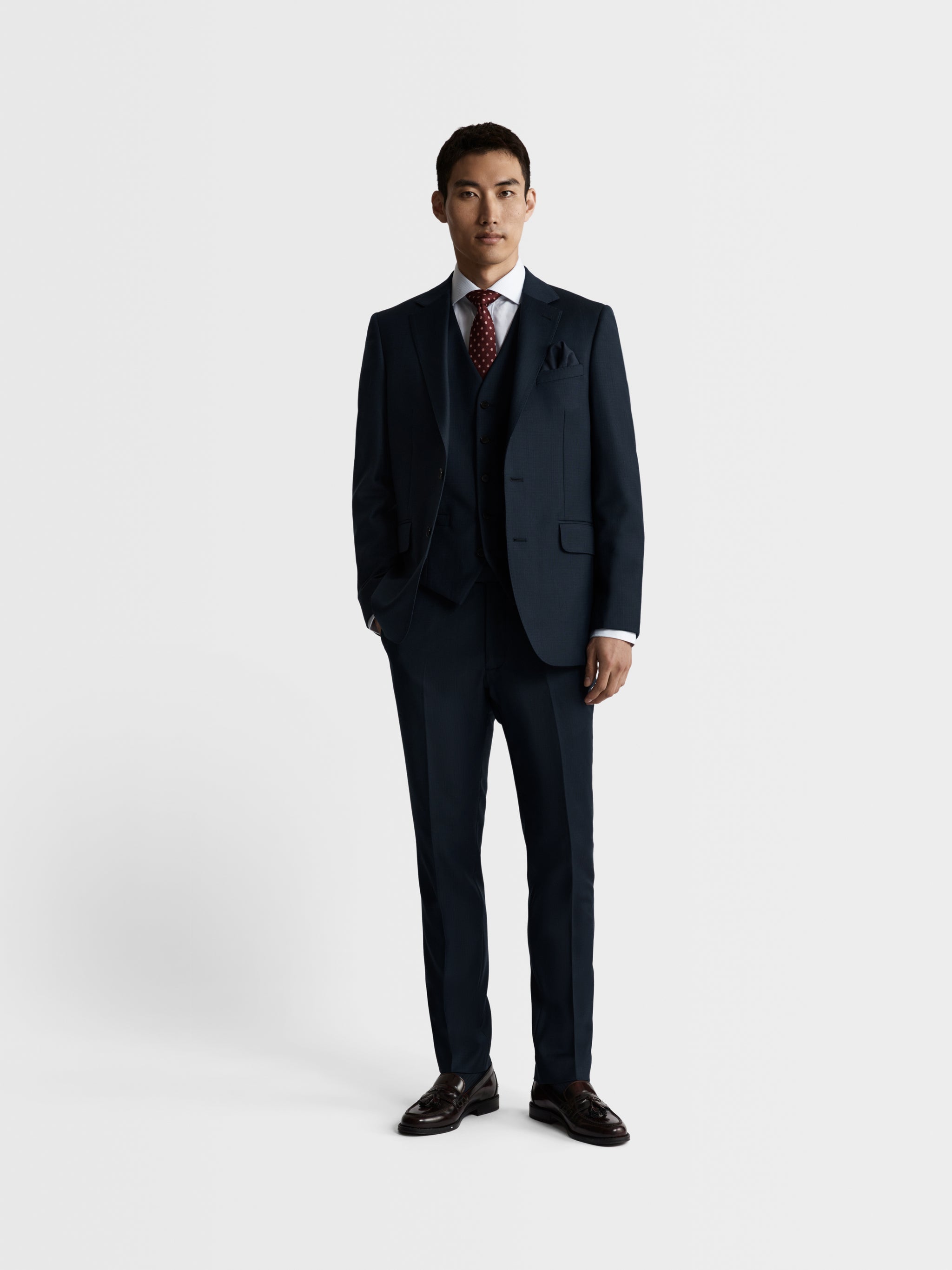 Maxwell Infinity Active Slim Fit Navy Textured Jacket