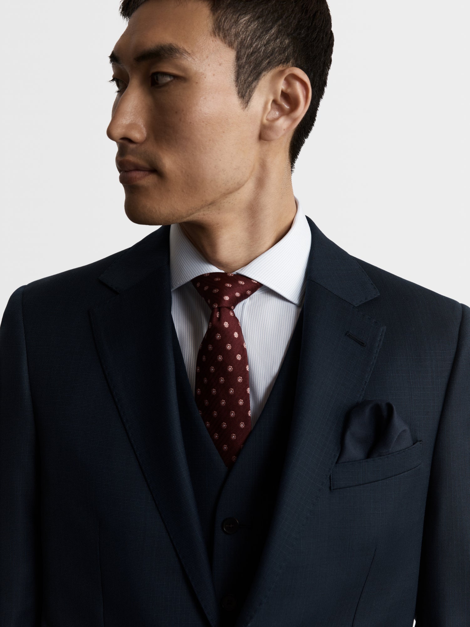 Maxwell Infinity Active Slim Fit Navy Textured Jacket