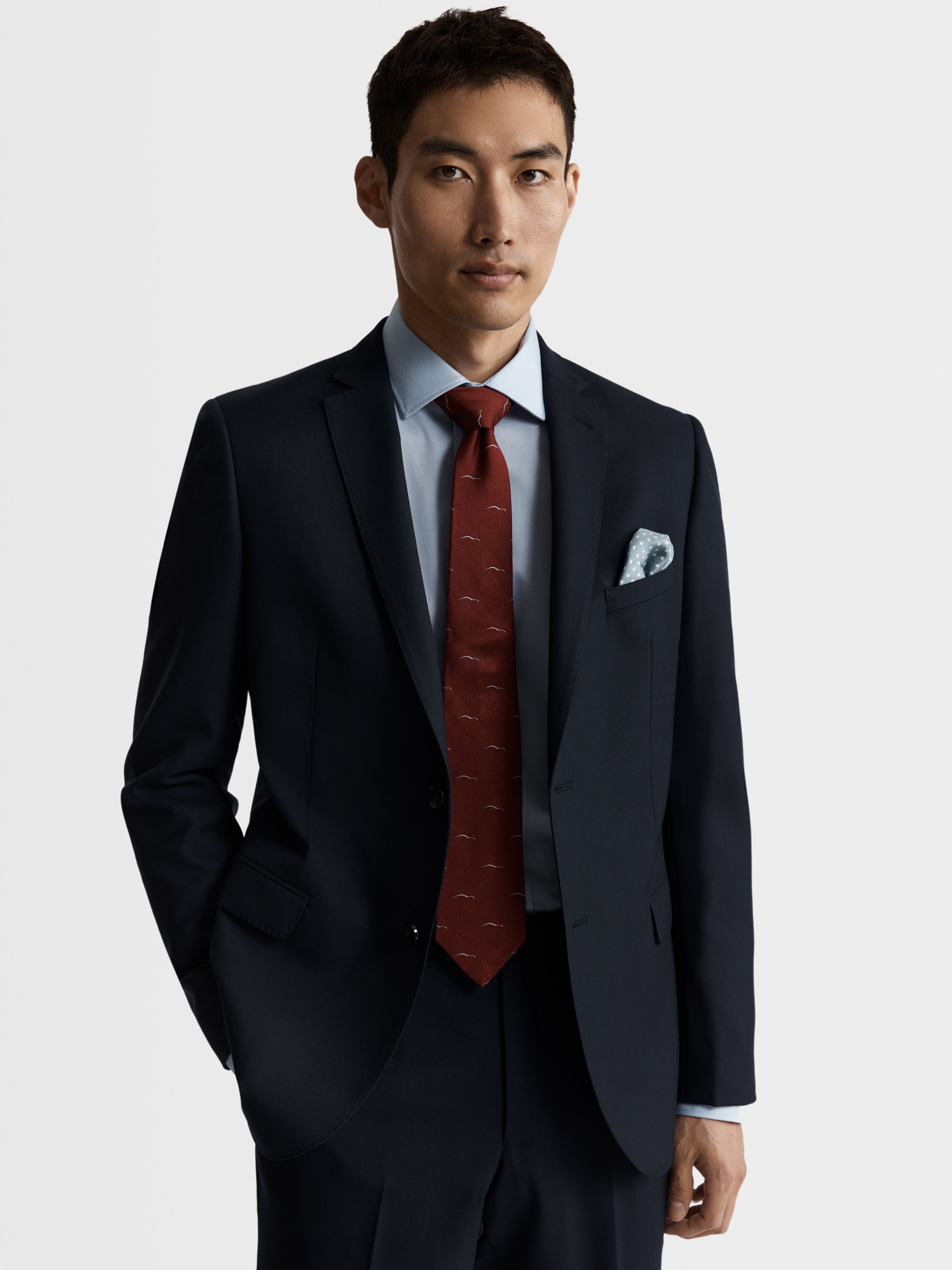 Skinny fit navy on sale suit