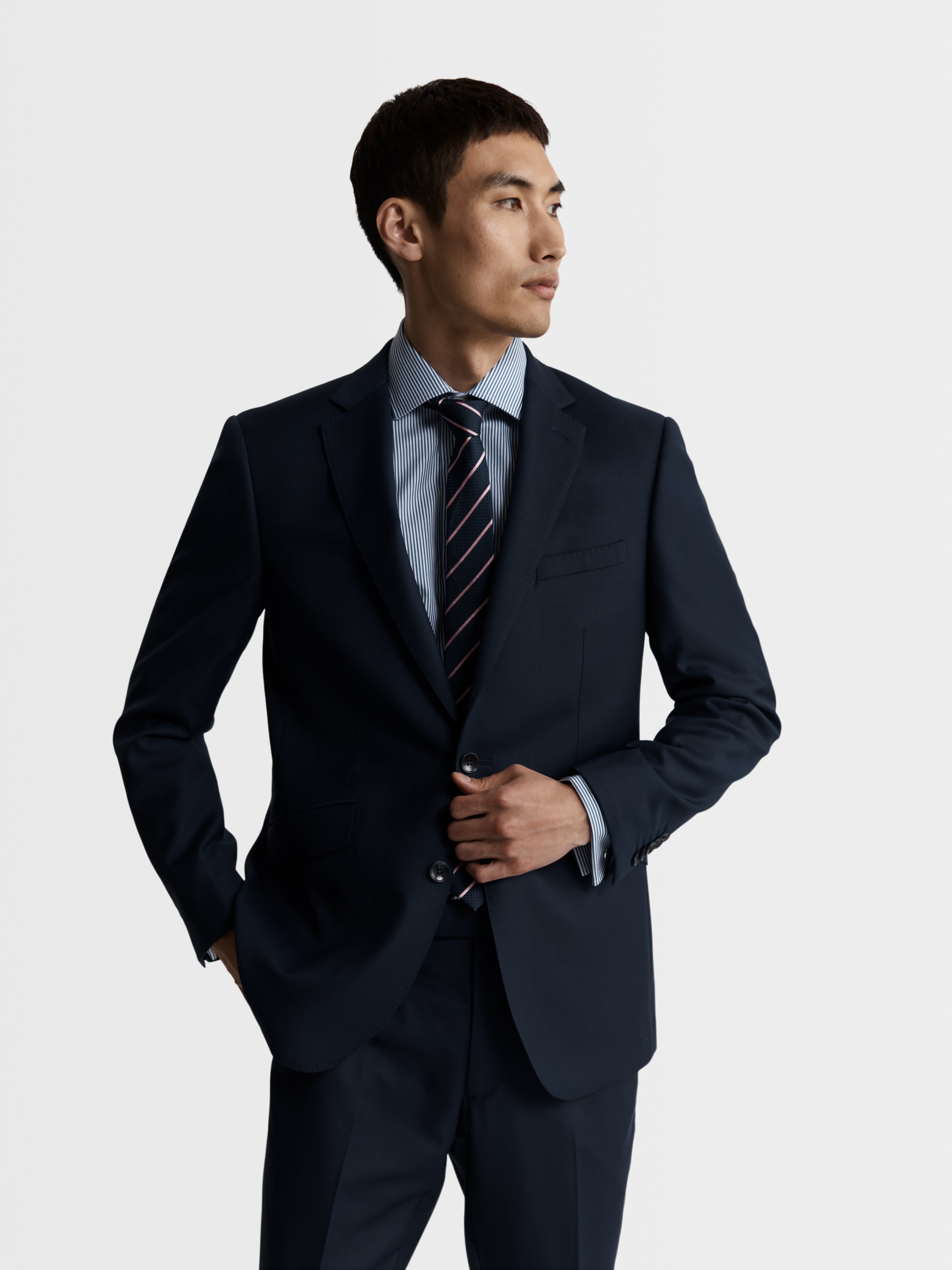 Mens skinny fit navy on sale suit