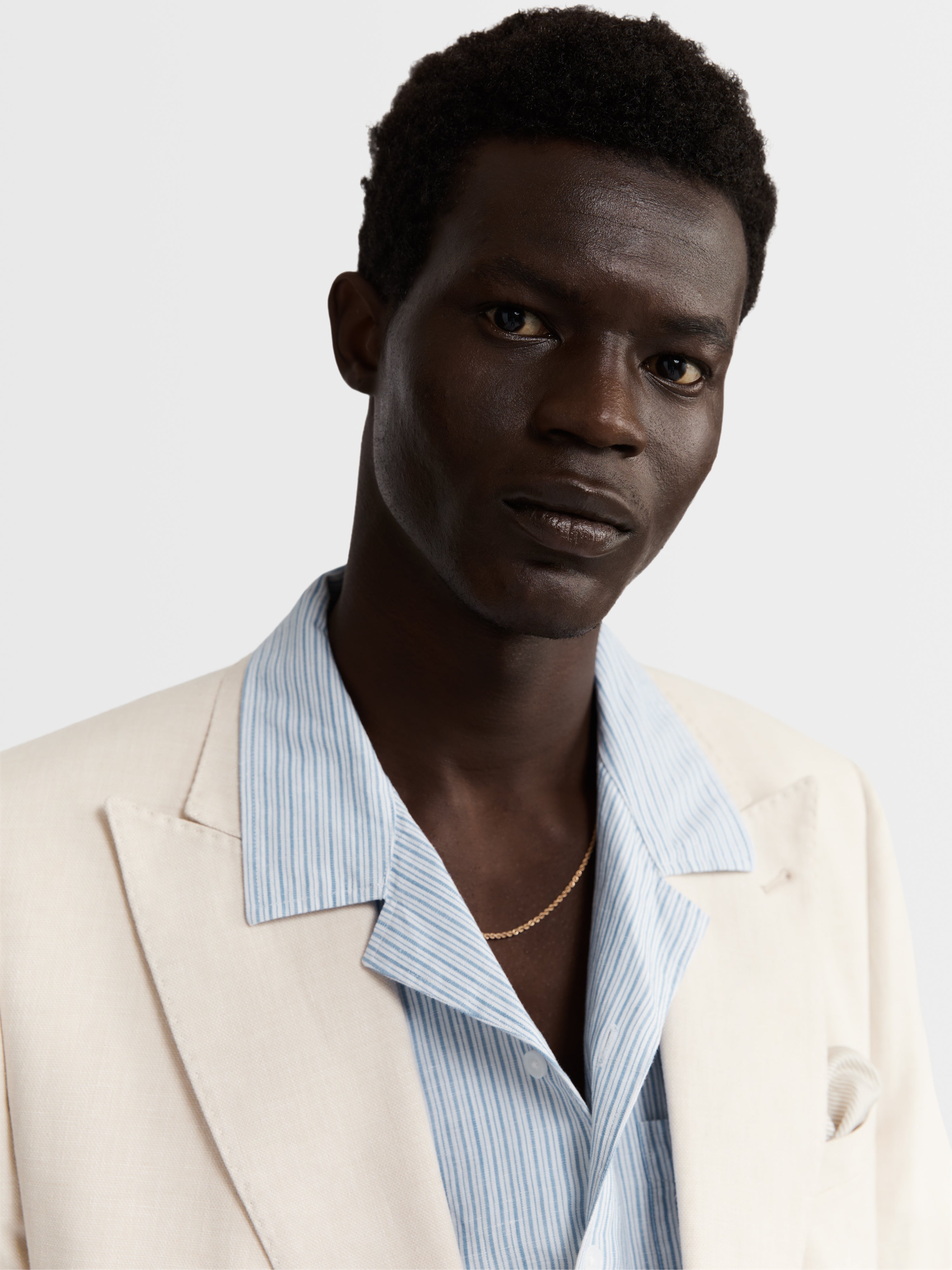 Slim Fit Double Breasted Linen Suit Jacket in Ecru – tmlewinuk