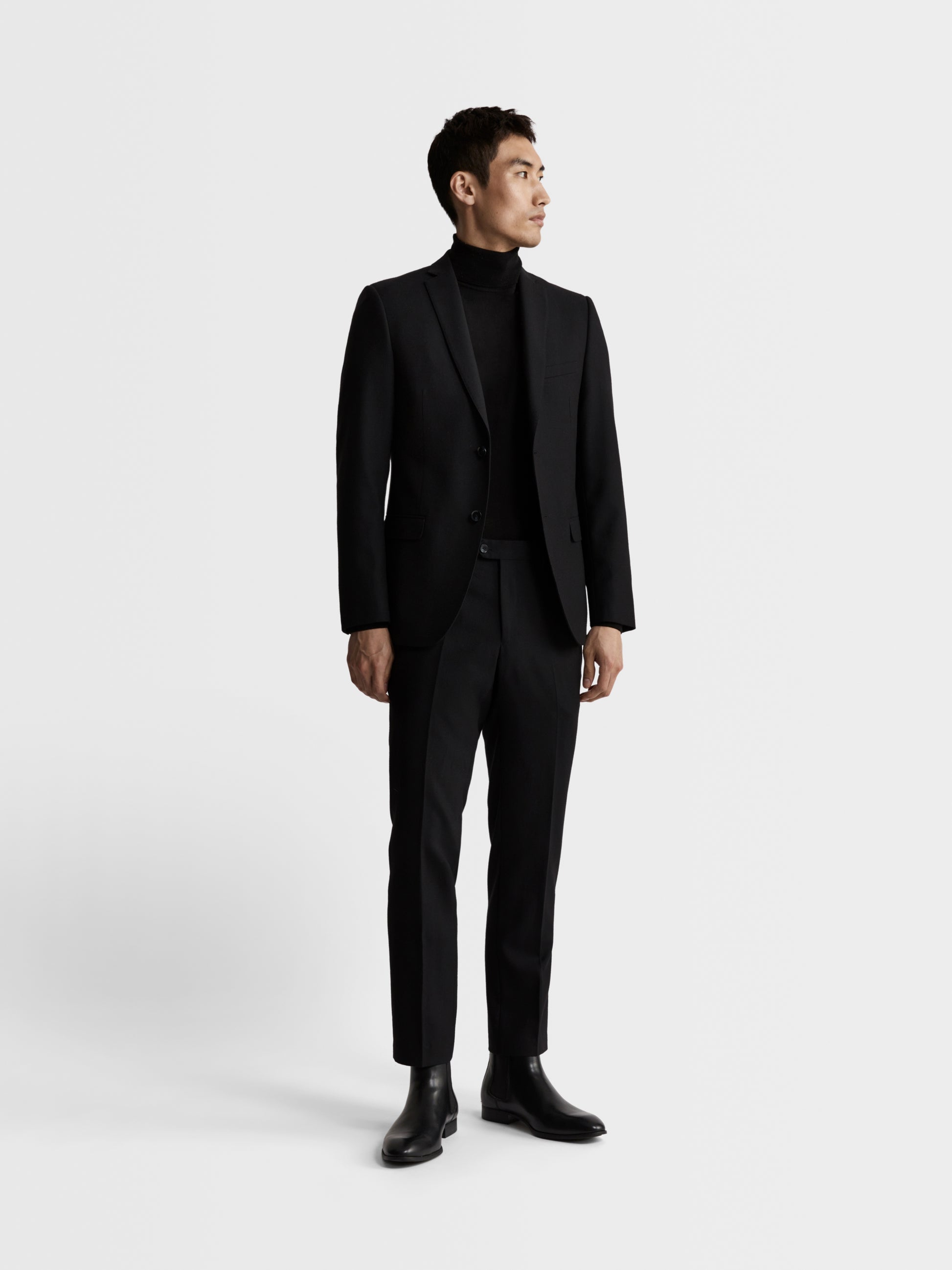 Image 2 of Idol Skinny Fit Plain Black Suit Jacket