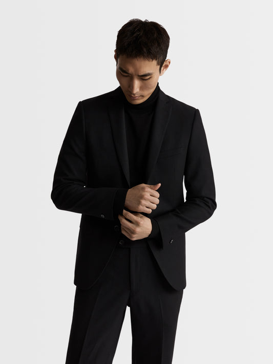 Image 1 of Idol Skinny Fit Plain Black Suit Jacket
