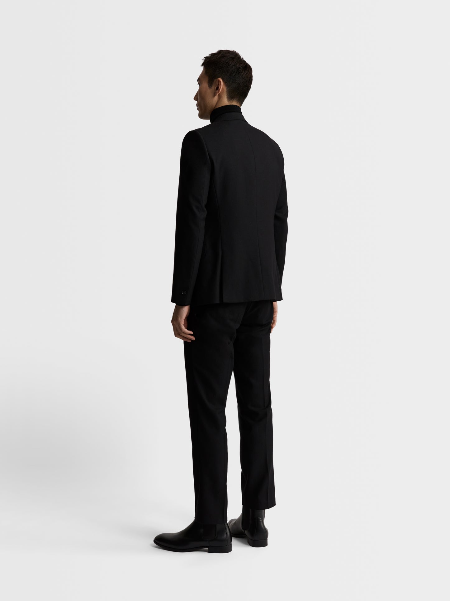 Image 4 of Idol Skinny Fit Plain Black Suit Jacket