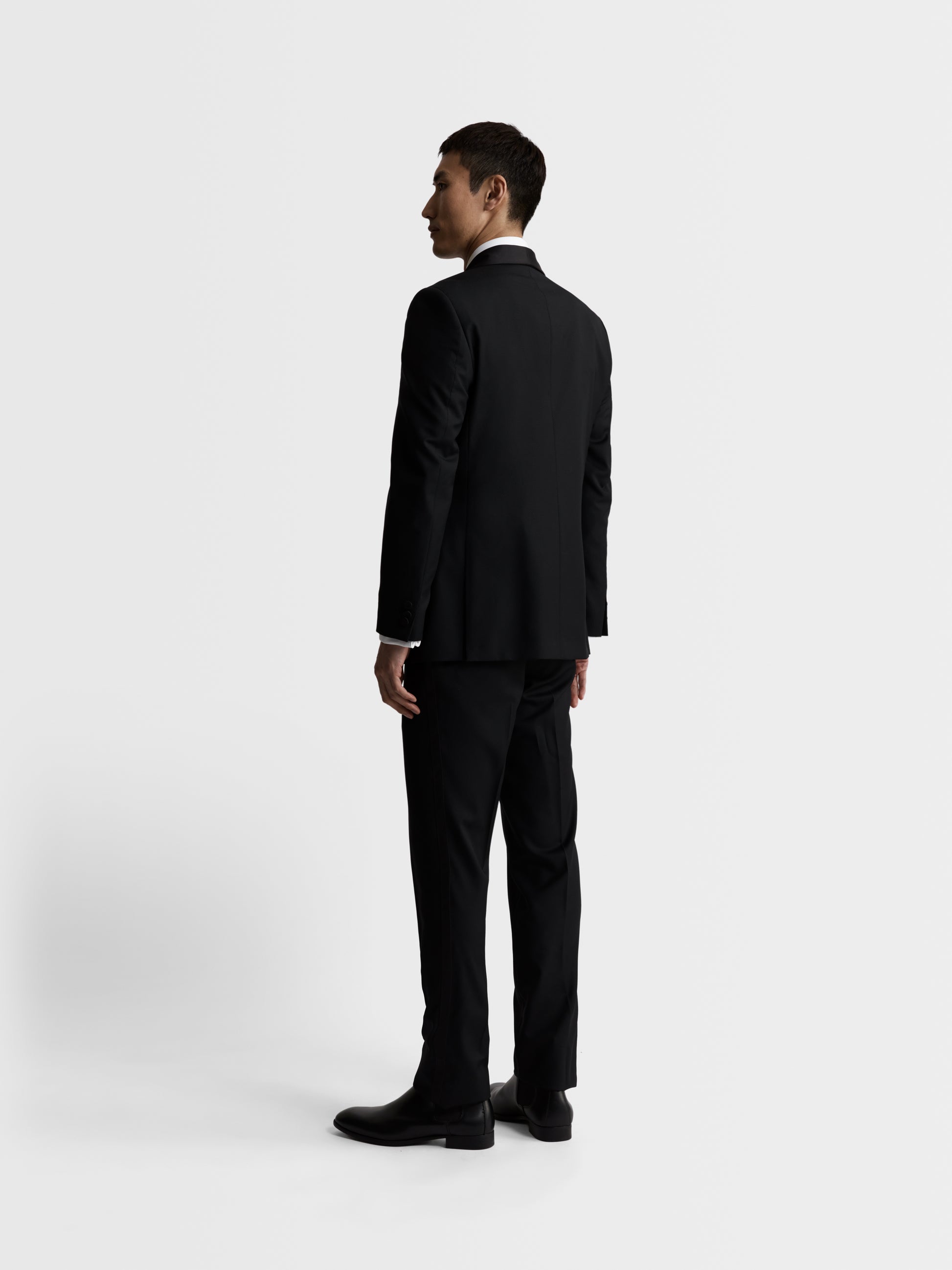 Image 5 of Draper Barberis Slim Fit Black Micro Texture Jacket