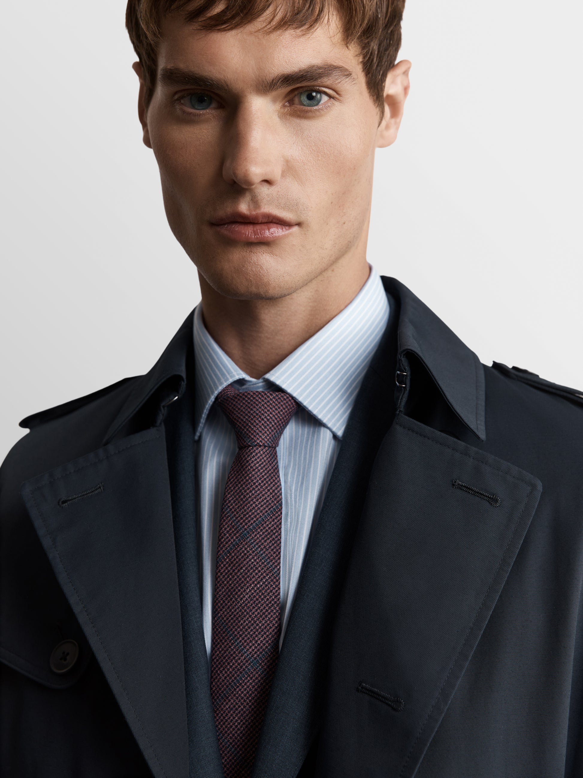 Image 2 of Murray Navy Cotton Blend Trench Coat